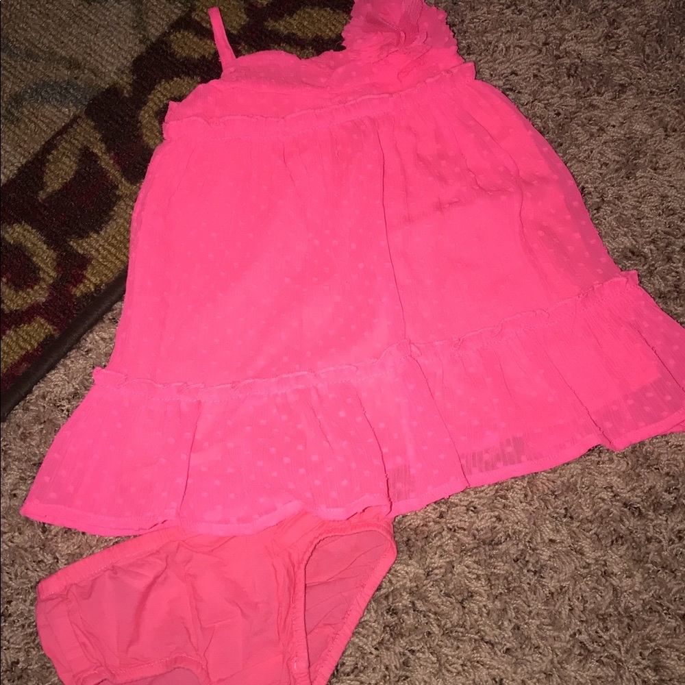 Adorable Neon pink old navy dress and bloomers